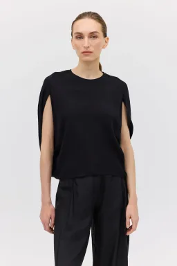 Bianca Spender Crepe Crawford Top Black Size 8/S for rent on The Volte - image 3