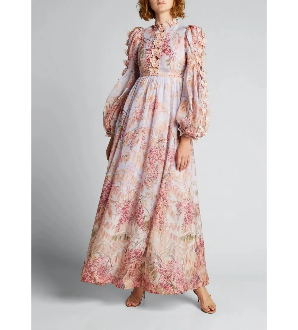 Zimmermann Botanica Butterfly Gown Pink Floral Size 2/AU 12 for rent on The Volte - main image