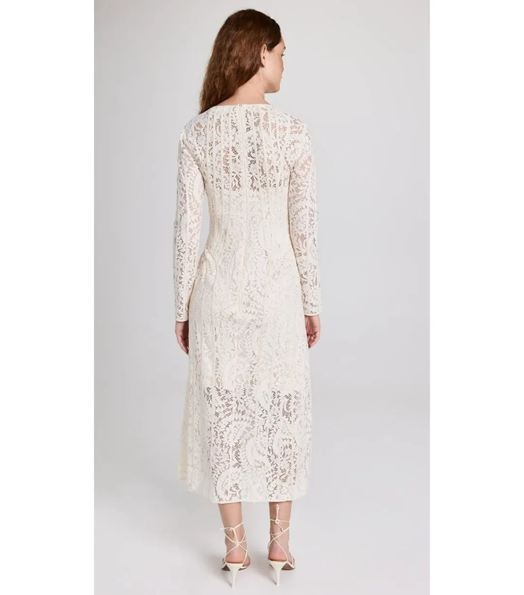 Zimmermann Devi Panelled Lace Midi Dress Ivory Size 2 / AU 12 for rent on The Volte - main image