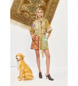 Alemais Clemenza Spliced Mini Dress Multi Print Size AU 16 for rent on The Volte - image 1