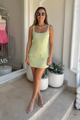 Sneaky Link Renee Tailored Mini Dress Green Size 6 for rent on The Volte - image 3