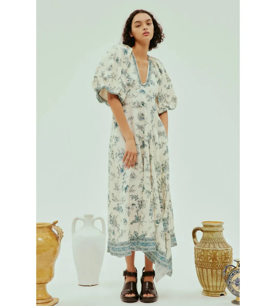 Alemais Casa Midi Dress Multi Floral Size AU 12 for rent on The Volte - main image