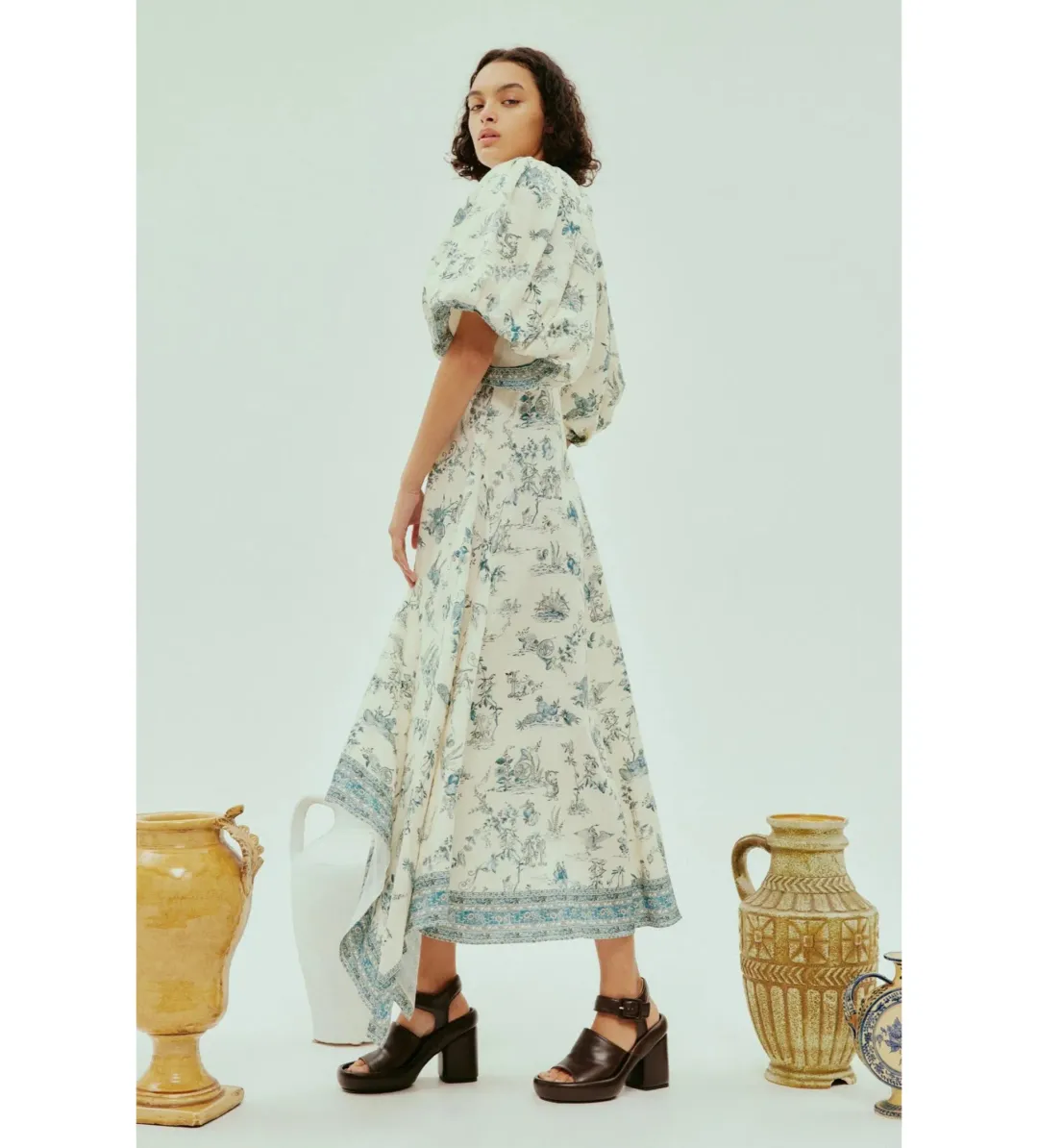 Alemais Casa Midi Dress Multi Floral Size AU 12 for rent on The Volte - main image