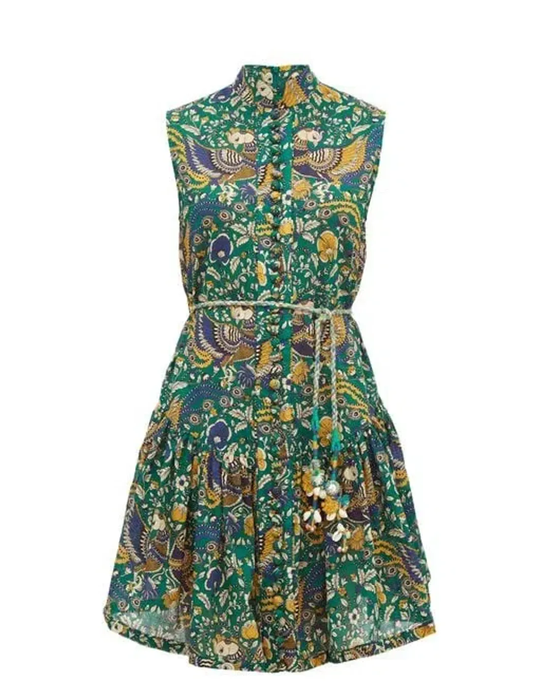 Zimmermann Edie Drop Waist Mini Dress Green Size AU 8 for rent on The Volte - main image