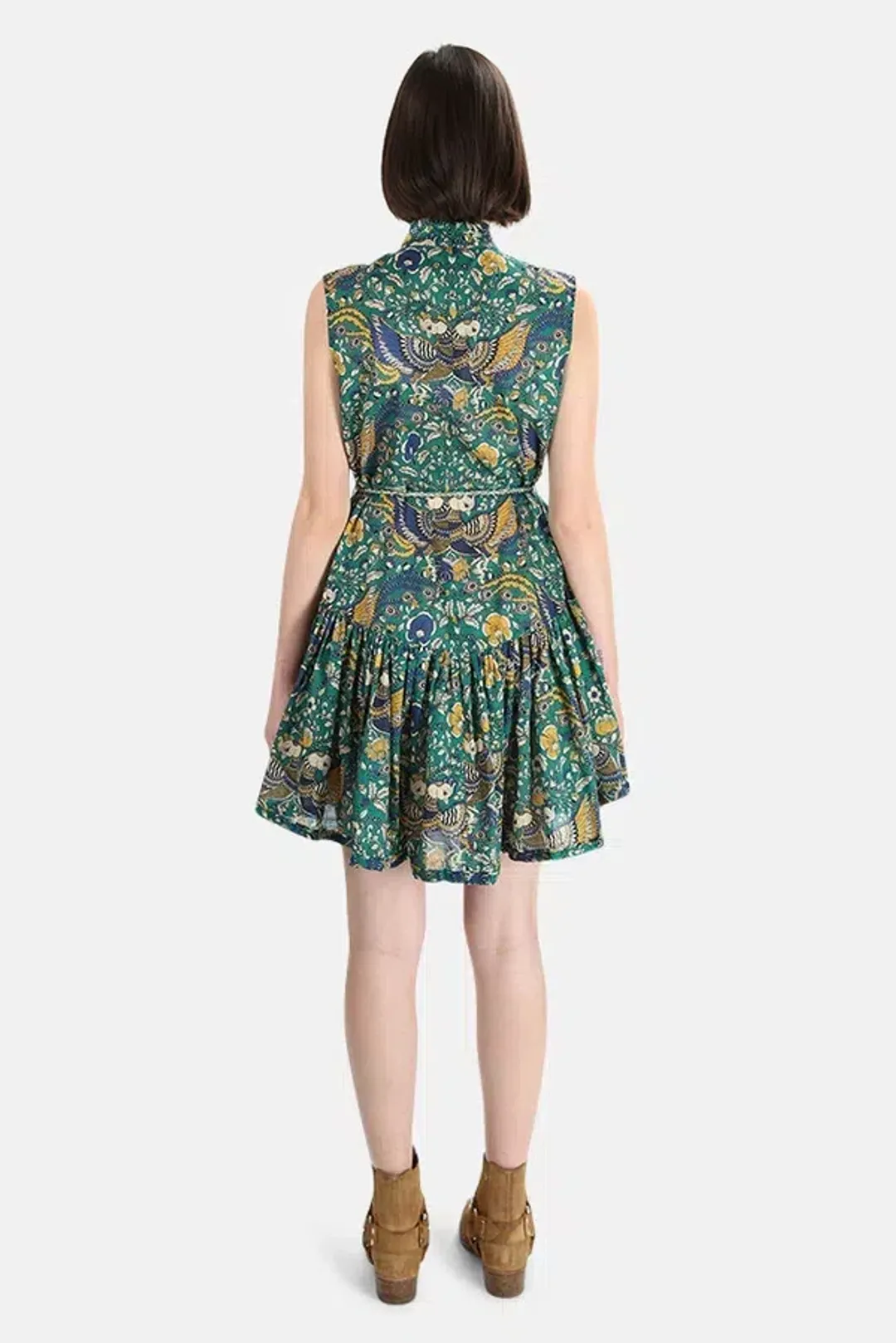 Zimmermann Edie Drop Waist Mini Dress Green Size AU 8 for rent on The Volte - main image
