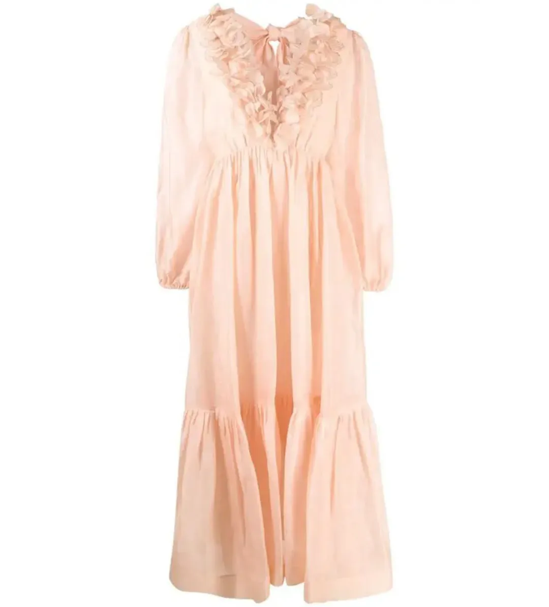 Zimmermann  The Lovestruck Garland Midi Dress in Pink Size 2/ AU 12 for rent on The Volte - main image