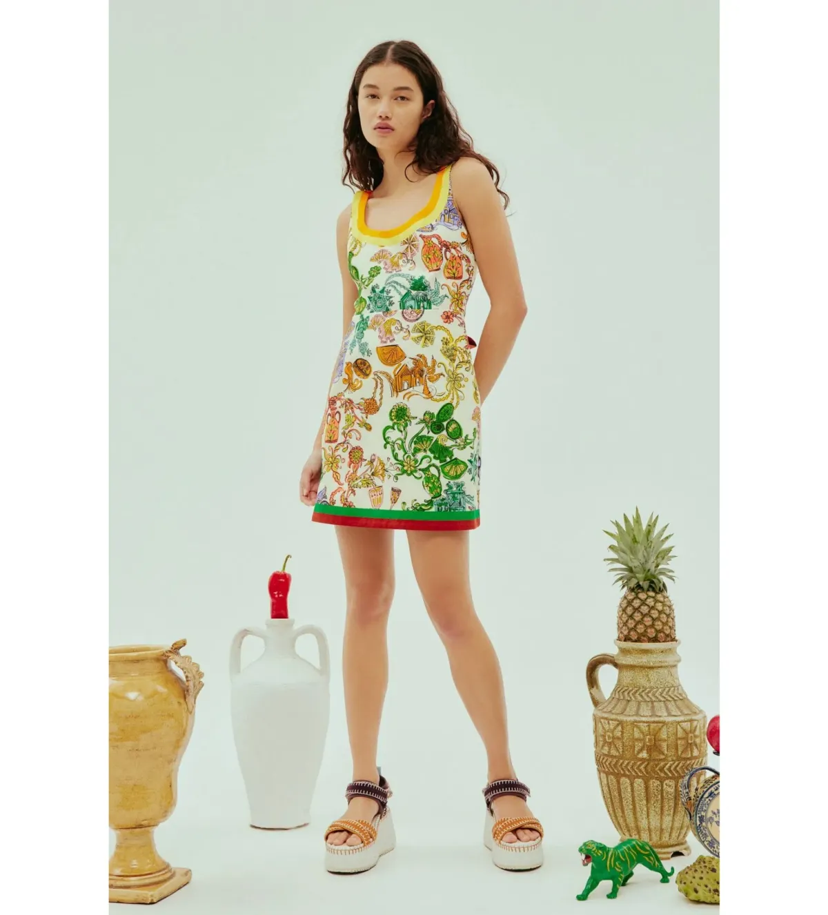 Alemais Fiesta Mini Dress Multi Print Size AU 16 for rent on The Volte - main image