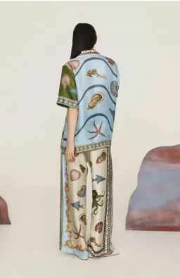 Alemais Bath House Silk Shirt and Pant Set Muliti Size 16 for rent on The Volte - image 5