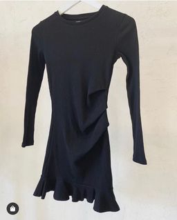 By Nicola Belle Frill Mini Dress Black Size 8 for rent on The Volte - image 3