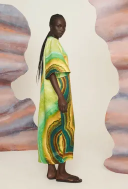 Alemais Iris Midi Dress Green/Multi Size 16 for rent on The Volte - image 3