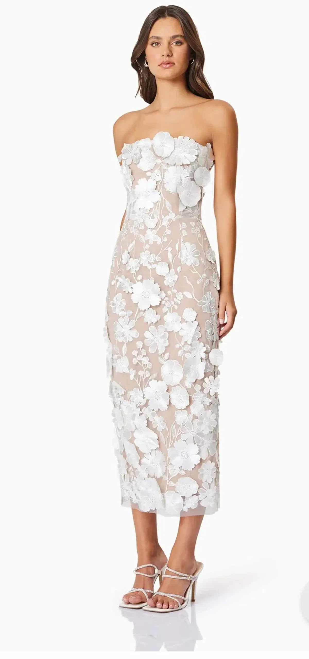 Elliatt Helena Dress Midi White Size AU 12 for rent on The Volte - main image