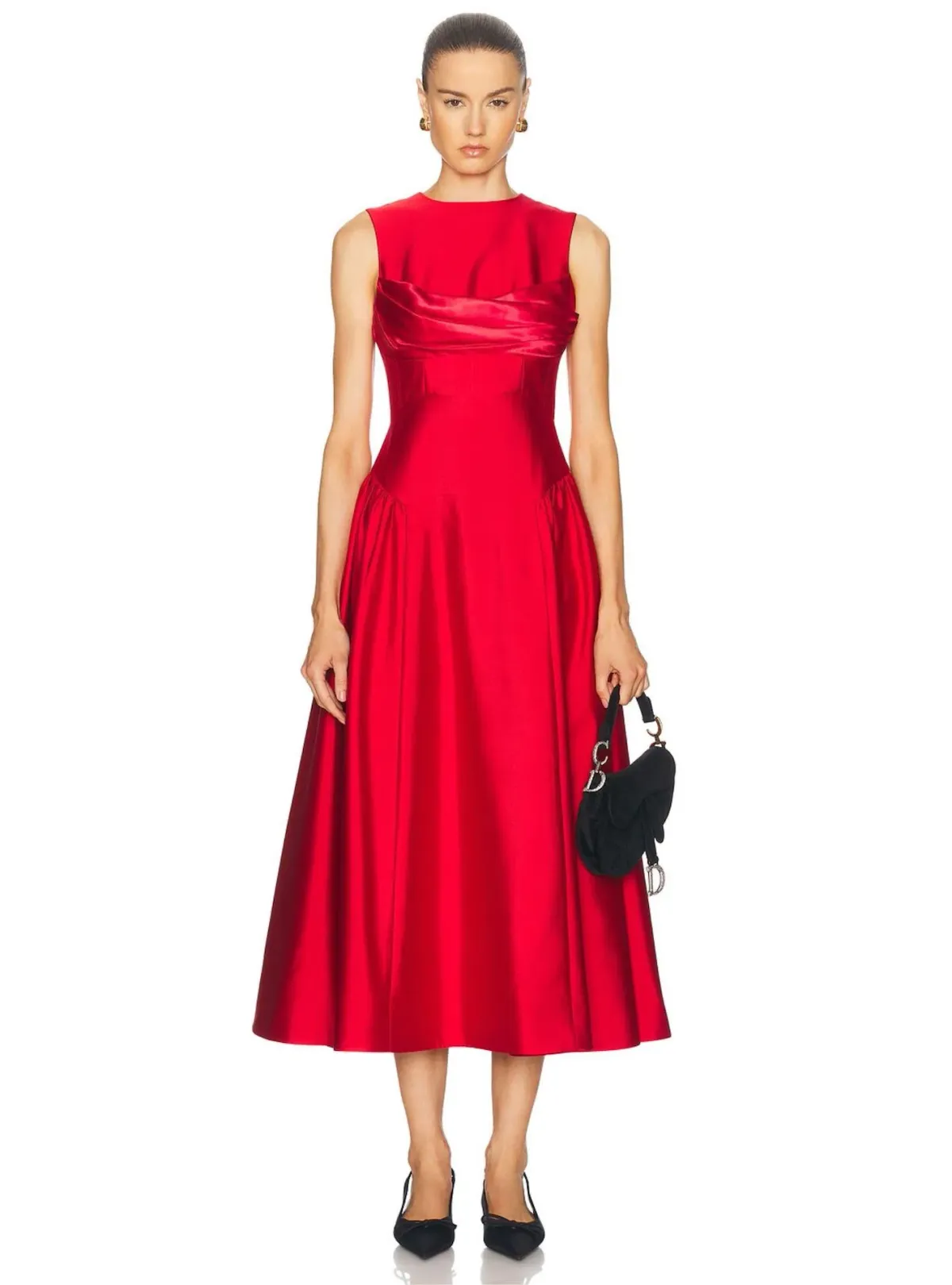 Rachel Gilbert Sawyer Midi Dress Red Size 6 for rent on The Volte - main image