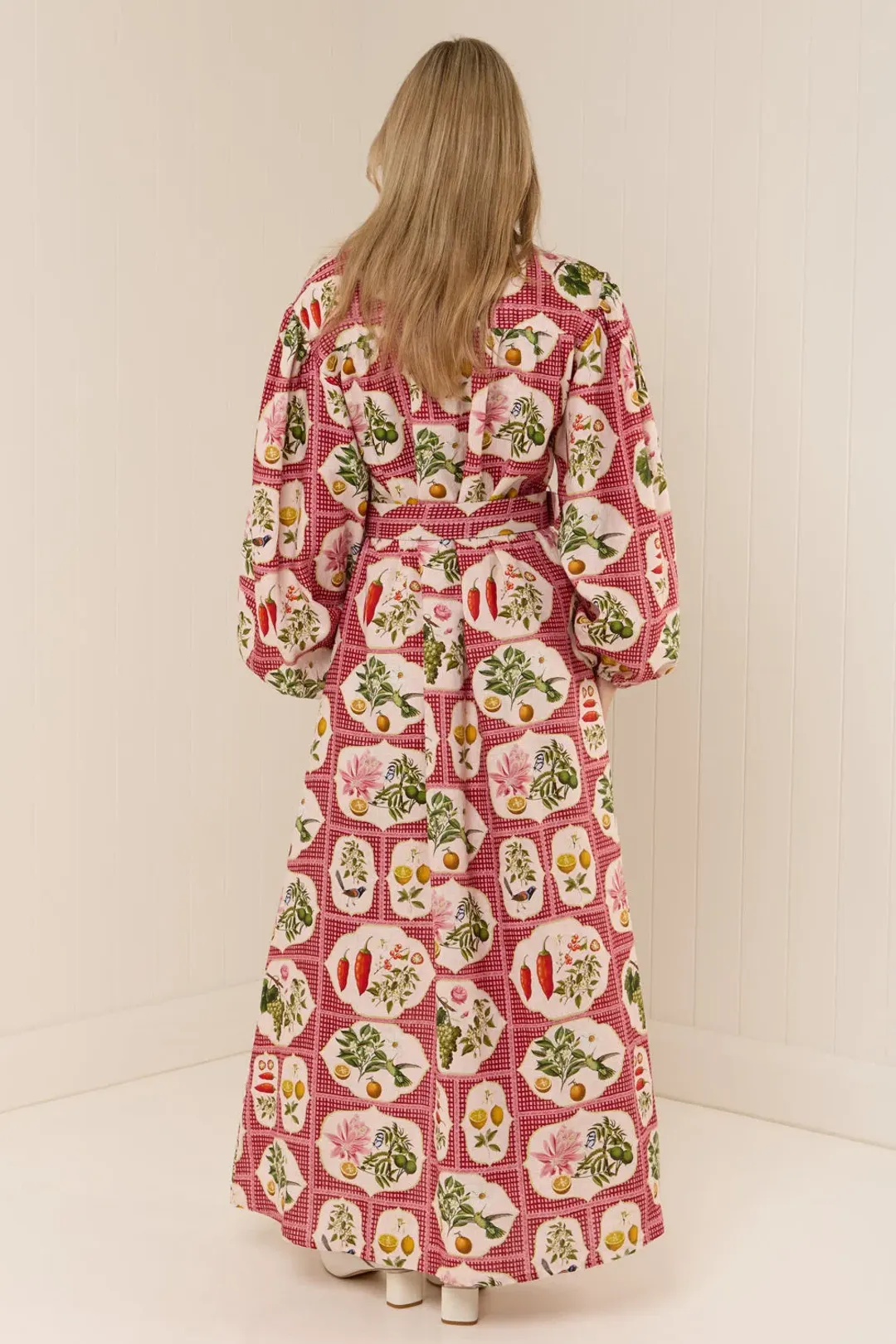 Palm Noosa Noddy Shirt Dress Pink Citrus Tile Size AU 10 for rent on The Volte - main image