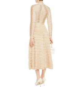 Zimmermann Espionage Ruffled Midi Dress in Cream Size 3/ AU 14 for rent on The Volte - image 2