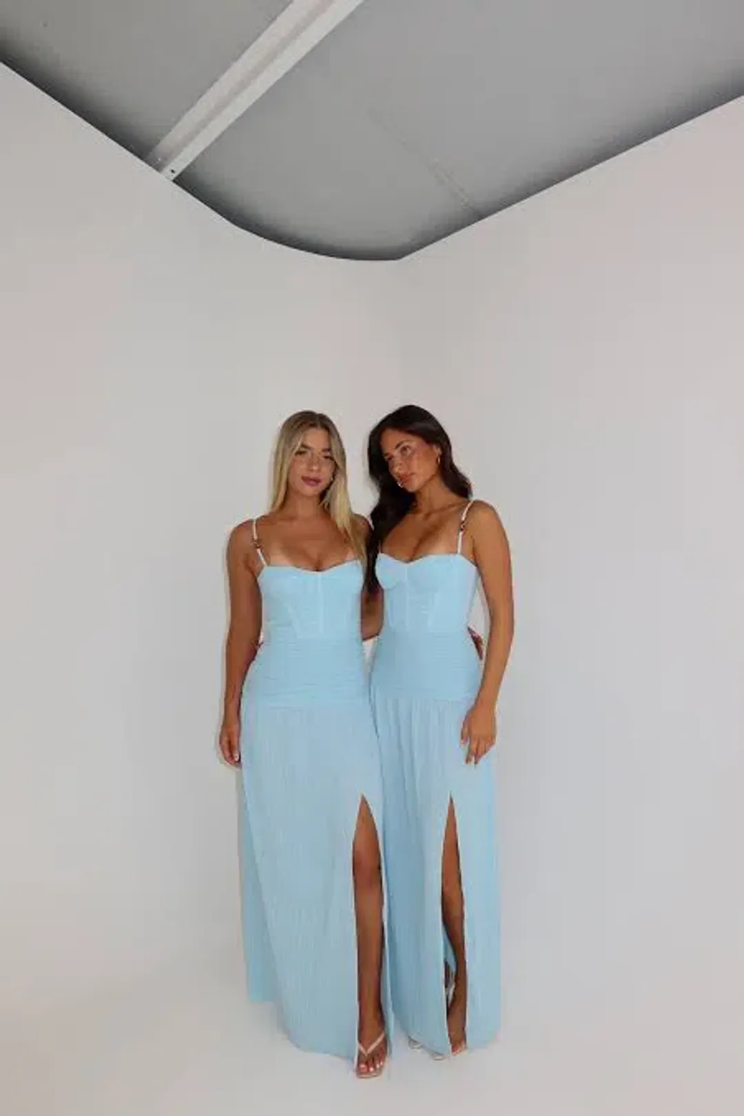 Manning Cartell Double Time Pleat Dress Maxi Acqua Spritz Size AU 8 for rent on The Volte - main image