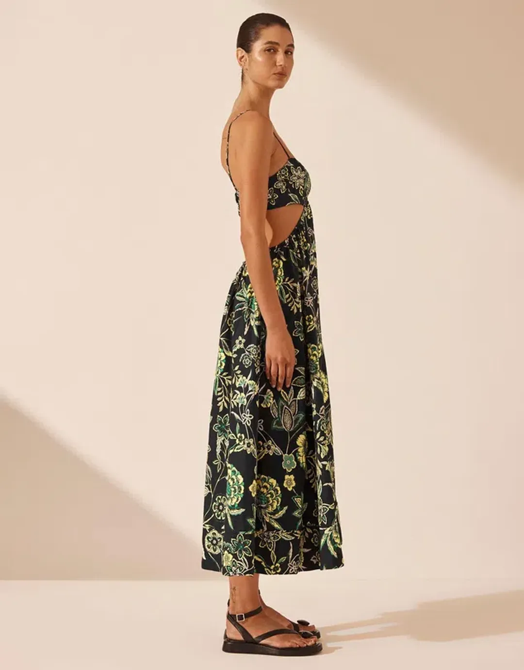 Shona Joy Lina Bustier Cut Out Midi Dress Size 12 for rent on The Volte - main image