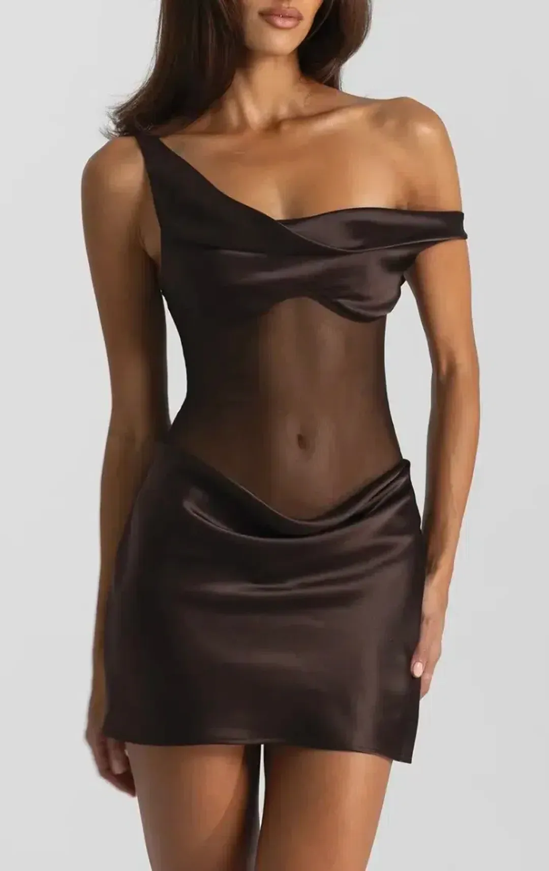 Natalie Rolt Elodie Mini Dress Espresso Brown Size 1 / AU 8 for rent on The Volte - main image