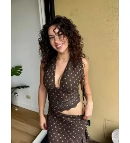 Benni Penelope Maxi Dress Espresso Polka Dot Size AU 8 for rent on The Volte - image 4