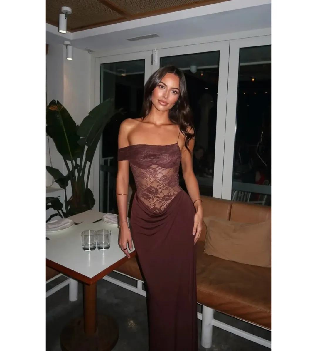 Natalie Rolt Sloane Maxi Dress Espresso Size 0 AU 6 for rent on The Volte - main image