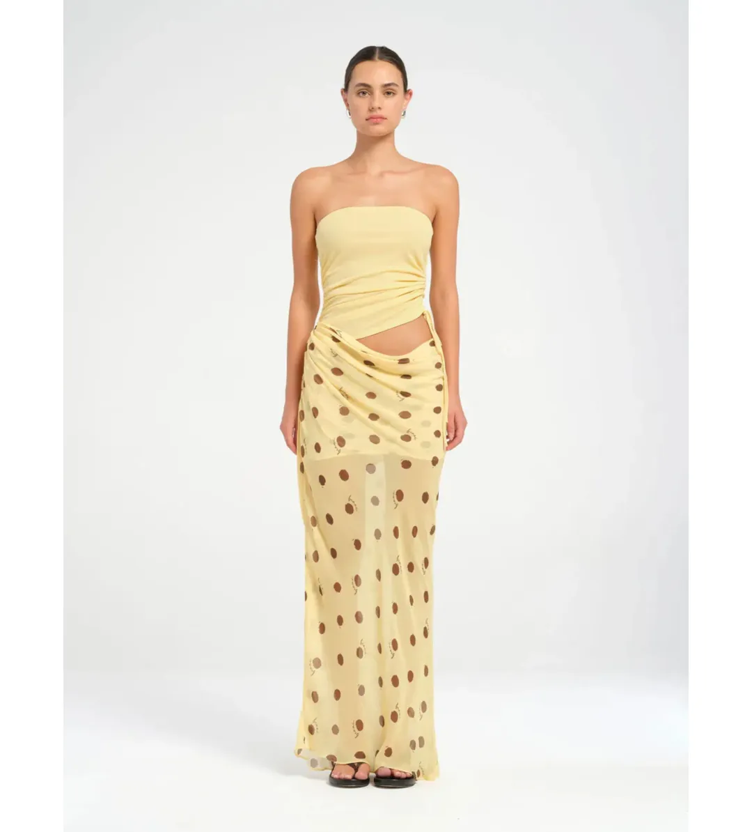 Benni Roscoe Maxi Dress in Yellow Size AU 8 for rent on The Volte - main image