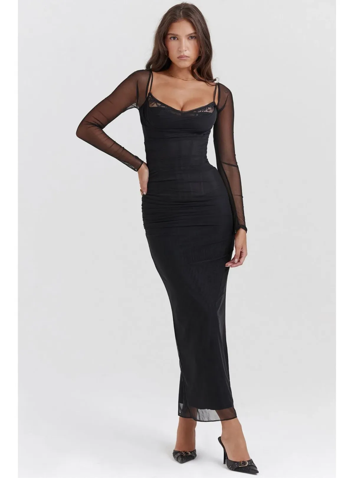 House of CB Katarina Maxi Dress Black Size XS / AU 6 for rent on The Volte - main image