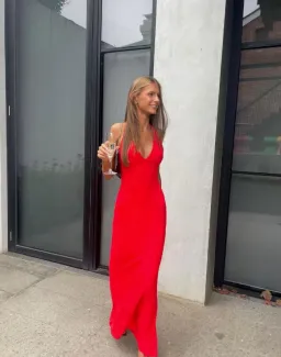 Effie Kats Eiza Gown Red Size 8  for rent on The Volte - image 3