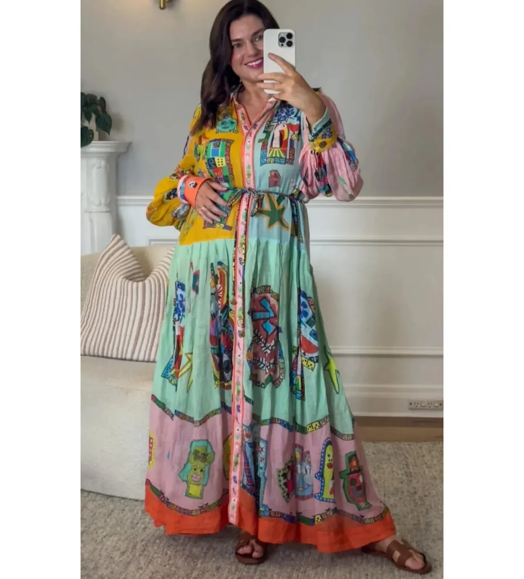 Alemais players Shirt Midi Dress Multi Size 14 for rent on The Volte - main image