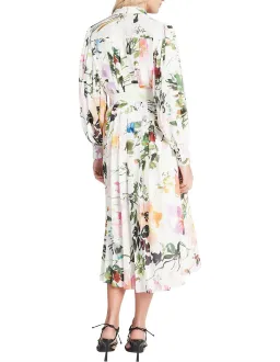 Aje Introspect Pleated Shirt Midi Dress Multi Floral Size 6 for rent on The Volte - image 3