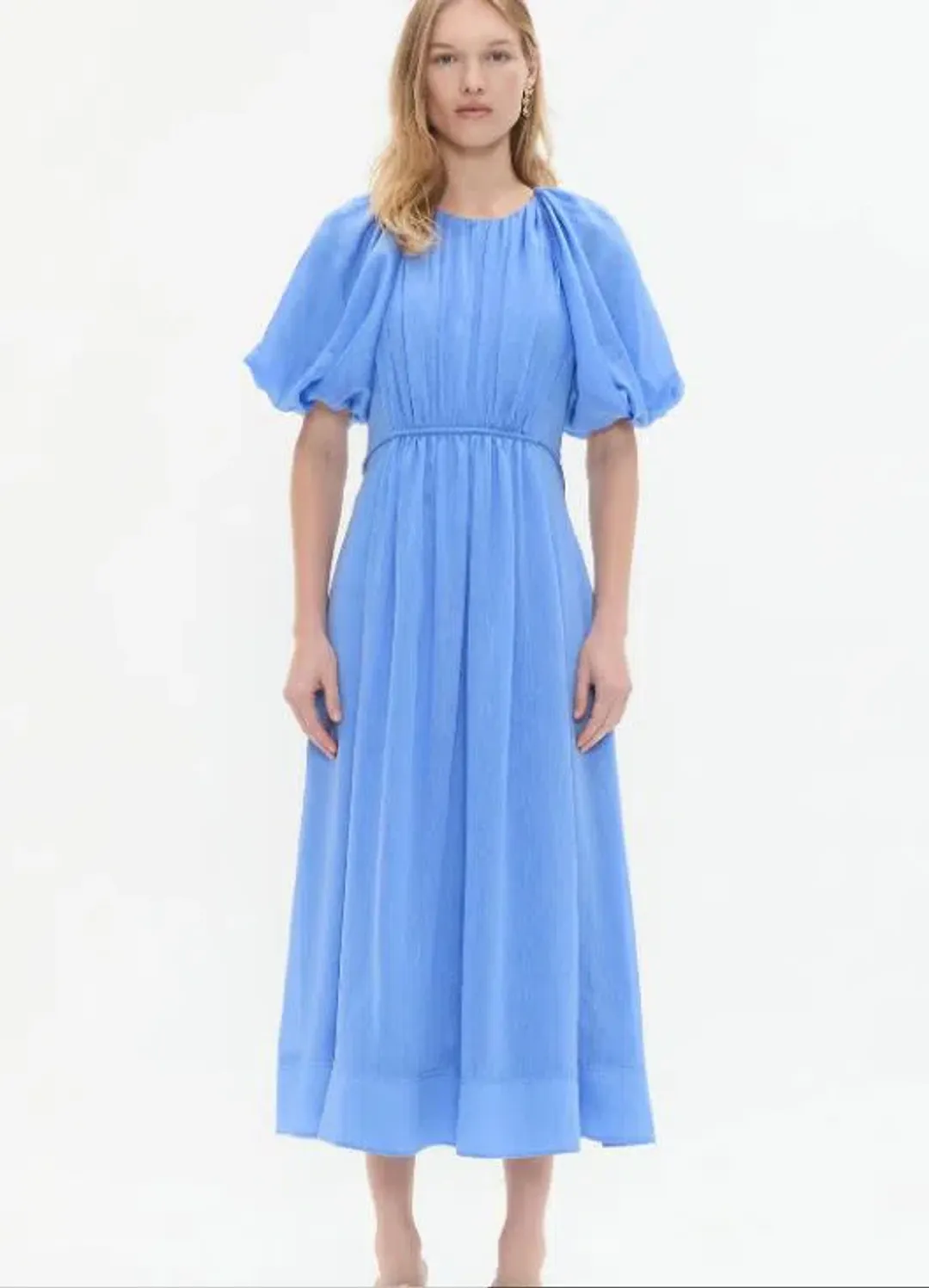 Aje Alma Midi Dress in Mist Blue Size 10 for rent on The Volte - main image