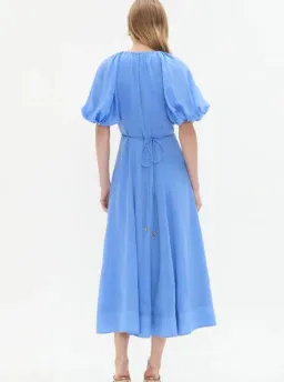 Aje Alma Midi Dress in Mist Blue Size 10 for rent on The Volte - image 3