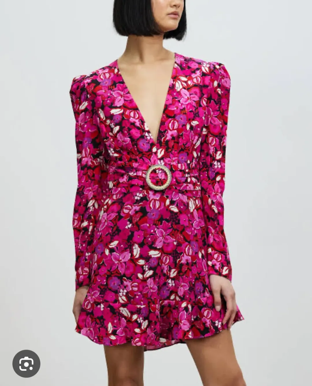 Rebecca Valance Bramble V-Neck Mini Dress Floral Size 8 for rent on The Volte - main image