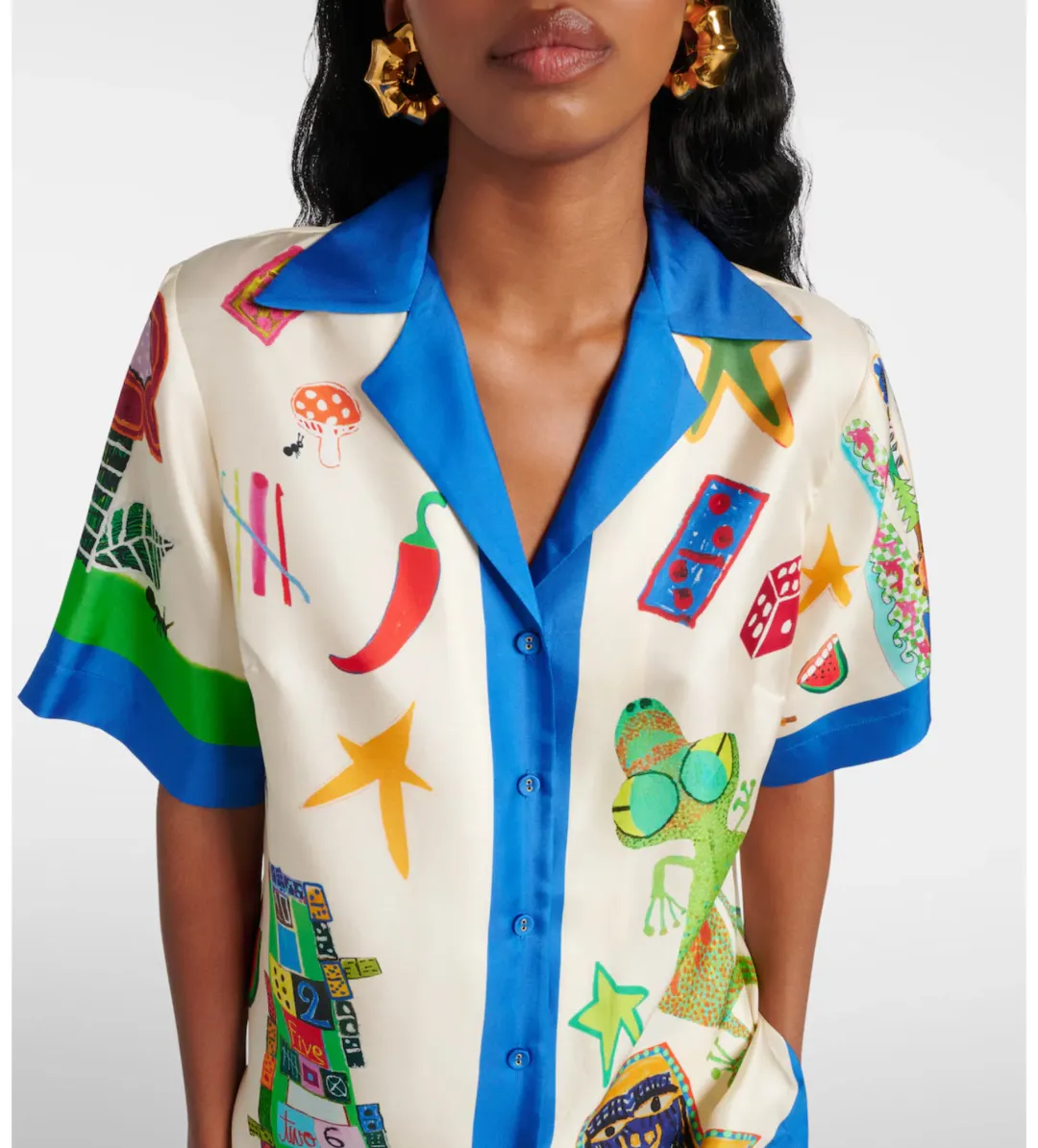 Alemais Rollers Silk Twill Shirt and Pants Multi Size 10  for rent on The Volte - main image