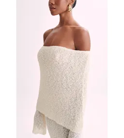 Meshki Marisol Off Shoulder Boucle Maxi Dress in Ivory Size L / AU 12 for rent on The Volte - image 4