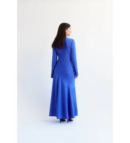 Aje Weylyn Sequin Cuff Maxi Dress Cobalt Blue Size 12 for rent on The Volte - image 2