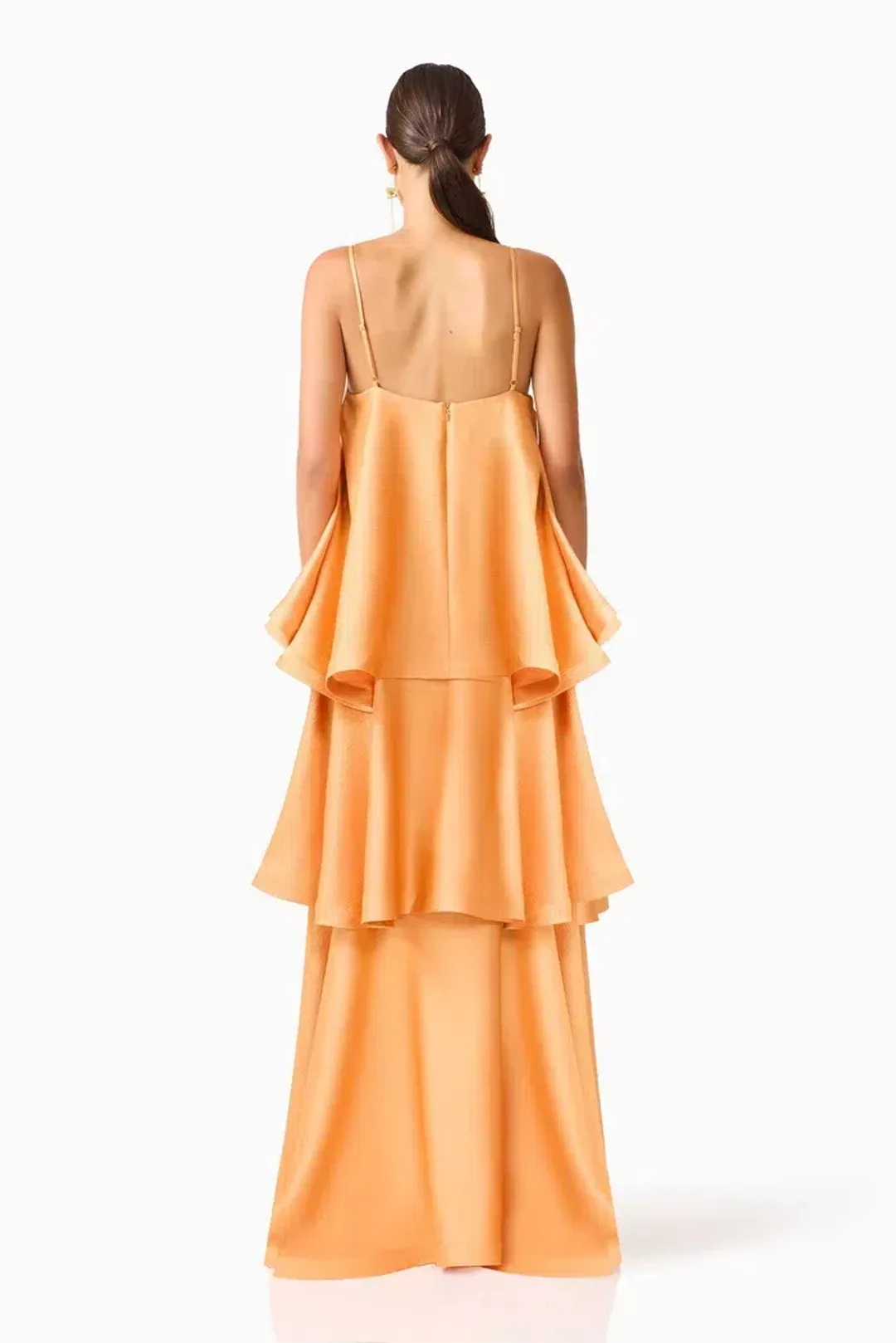 Elliatt Tilly Tiered Maxi Dress in Orange Size 10 for rent on The Volte - main image