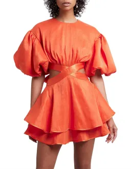 Aje Gracious Mini Cut Out Dress in Orange Size 6 for rent on The Volte - image 1
