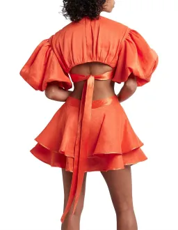 Aje Gracious Mini Cut Out Dress in Orange Size 6 for rent on The Volte - image 4