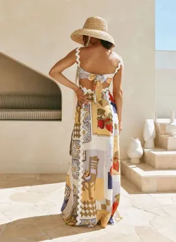 Zaco Terazza Maxi Dress in Villagio Purple Print Size S / Size AU 8 for rent on The Volte - image 3