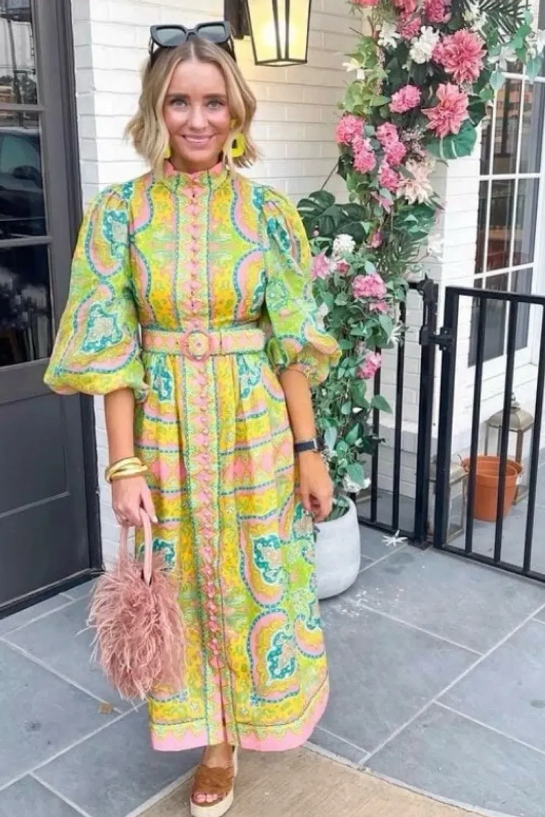 Zimmermann Estelle Buttoned Midi Dress Size 10 for rent on The Volte - main image