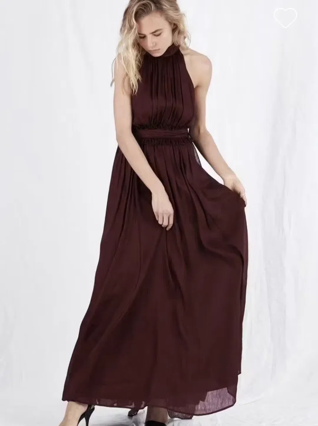 Aje Georgia Maxi Dress Burgundy Size 6 for rent on The Volte - main image
