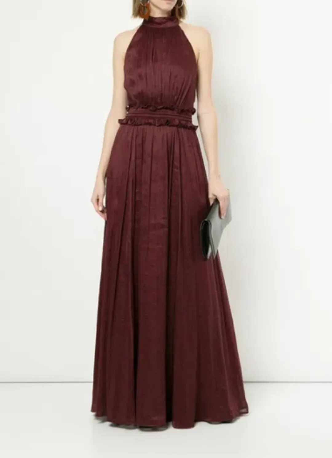 Aje Georgia Maxi Dress Burgundy Size 6 for rent on The Volte - main image