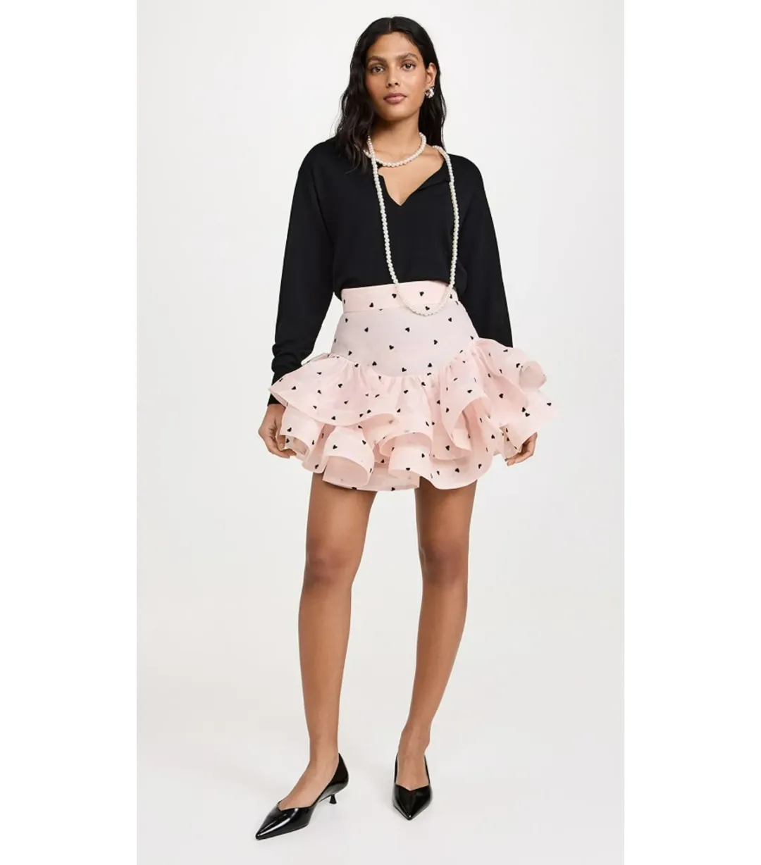 Zimmermann Crush Flip Mini Skirt Pink Hearts Size 1 / AU 10  for rent on The Volte - main image
