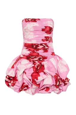 Aje Violette Bubble Hem Mini Dress in Pink Boldy Blooming Size 8 for rent on The Volte - image 4