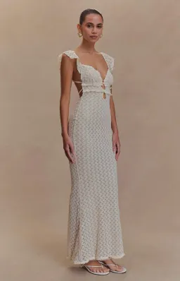 Meshki Ezra Lace Maxi Dress in Ivory Size 4 for rent on The Volte - image 2