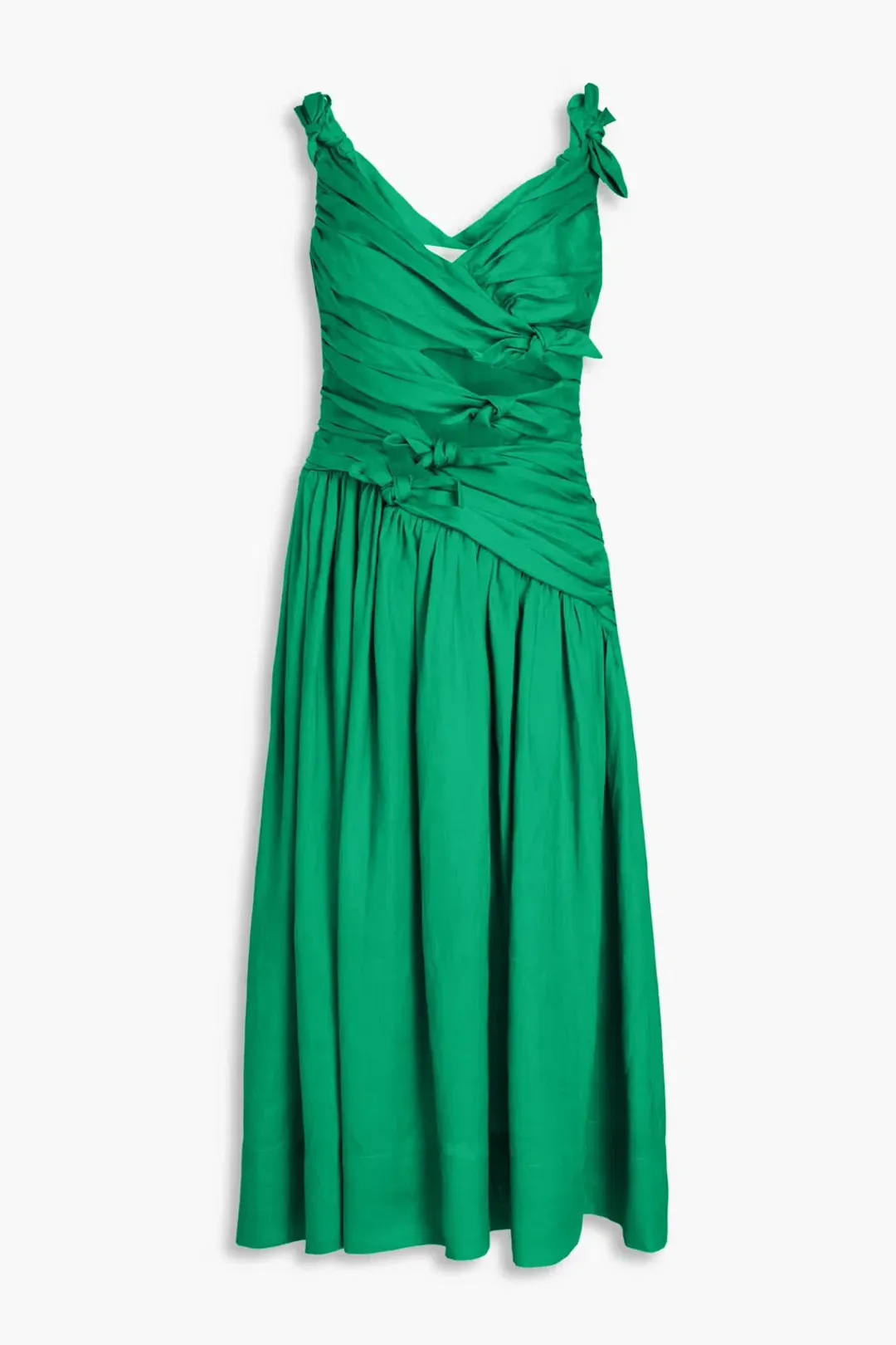 Zimmermann Tiggy Bow Midi Dress In Green Size 1 / AU 10  for rent on The Volte - main image