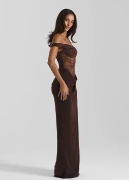 Natalie Rolt Sloane Dress Maxi Espresso Size AU 6 for rent on The Volte - image 1