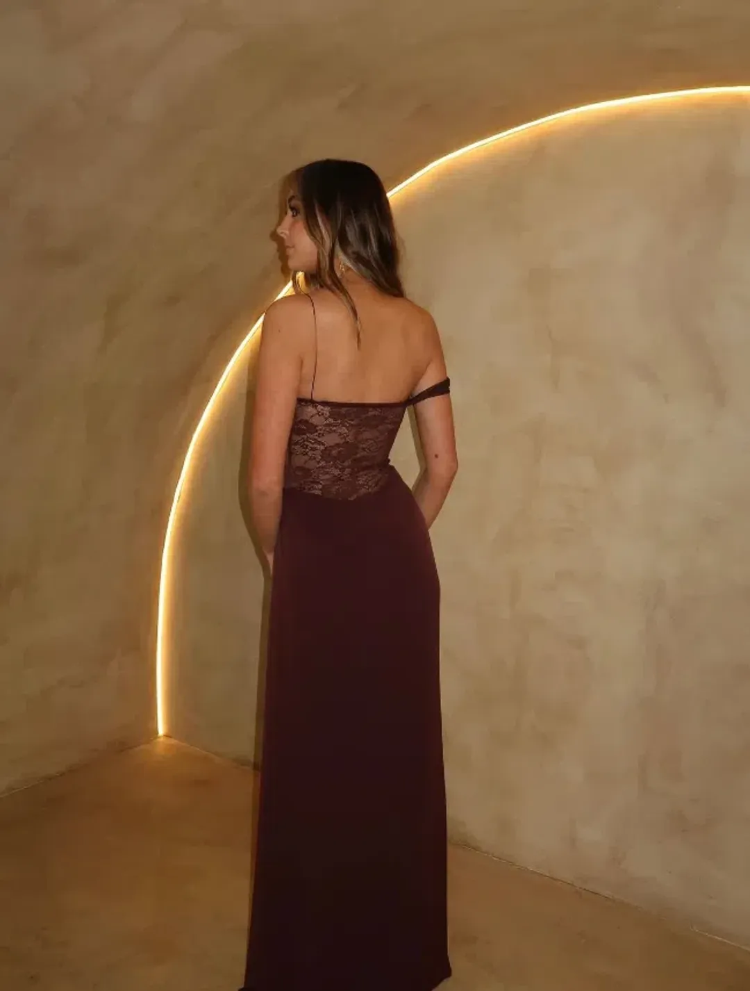 Natalie Rolt Sloane Dress Maxi Espresso Size AU 6 for rent on The Volte - main image