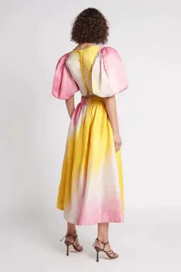 Aje Cloudburst Puff Sleeve Crop & Midi Skirt Multi Size 12 for rent on The Volte - image 2