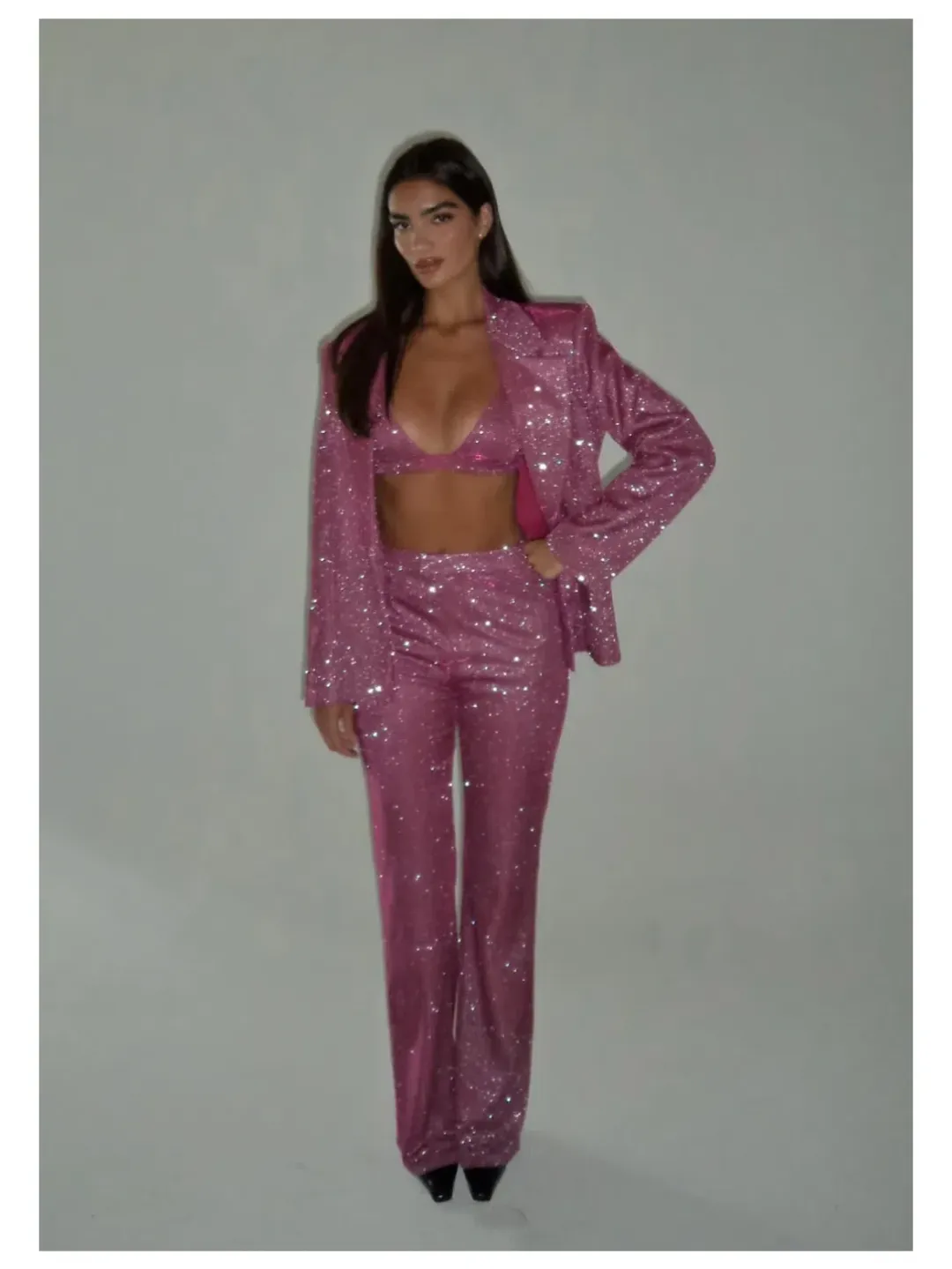 SLA The Label Paloma Blazer & Bralette Fuschia Size UK/AU10 for rent on The Volte - main image