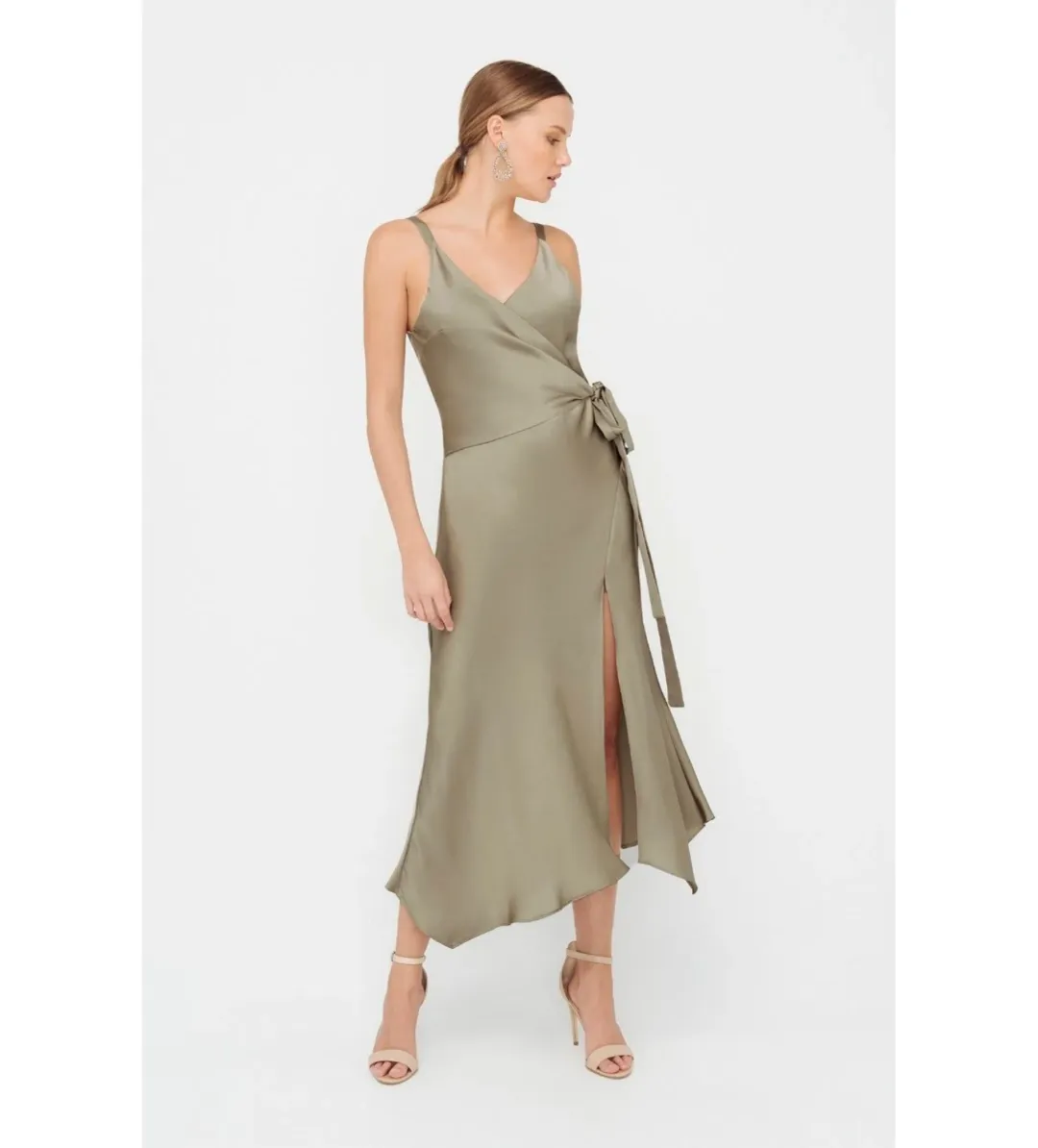 Sheike Glamour Midi Dress Sage Size AU 14 for rent on The Volte - main image